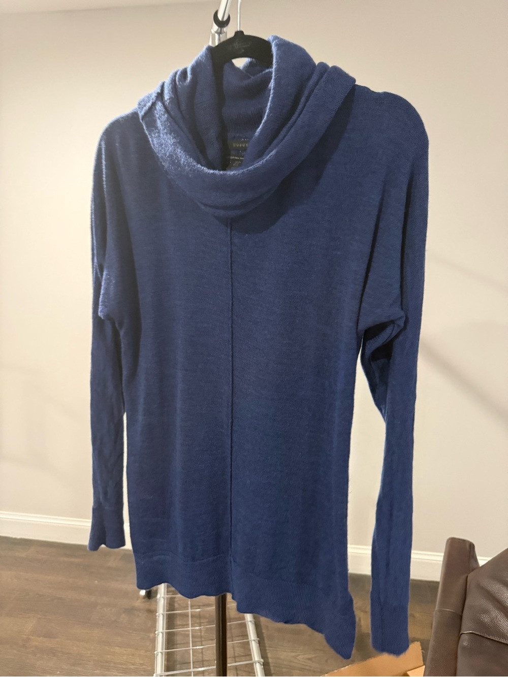 Tahari Woman Deep Blue Cowl Neck Sweater